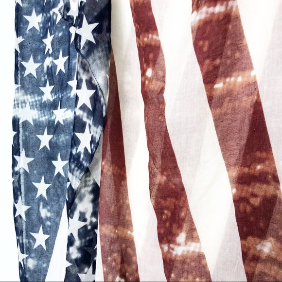 Modena American Flag Rustic Tie Dye Wrap Light Weight Scarf - Picture 9 of 10